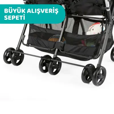 Chicco Ohlala İkiz Bebek Arabası Black Night - 7