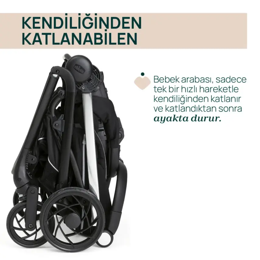 Chicco One4Ever Lounge Çift Yönlü Kolay Katlanabilen Kabin Bebek Arabası Black Beauty - 7