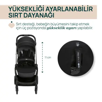 Chicco One4Ever Lounge Çift Yönlü Kolay Katlanabilen Kabin Bebek Arabası Black Beauty - 3
