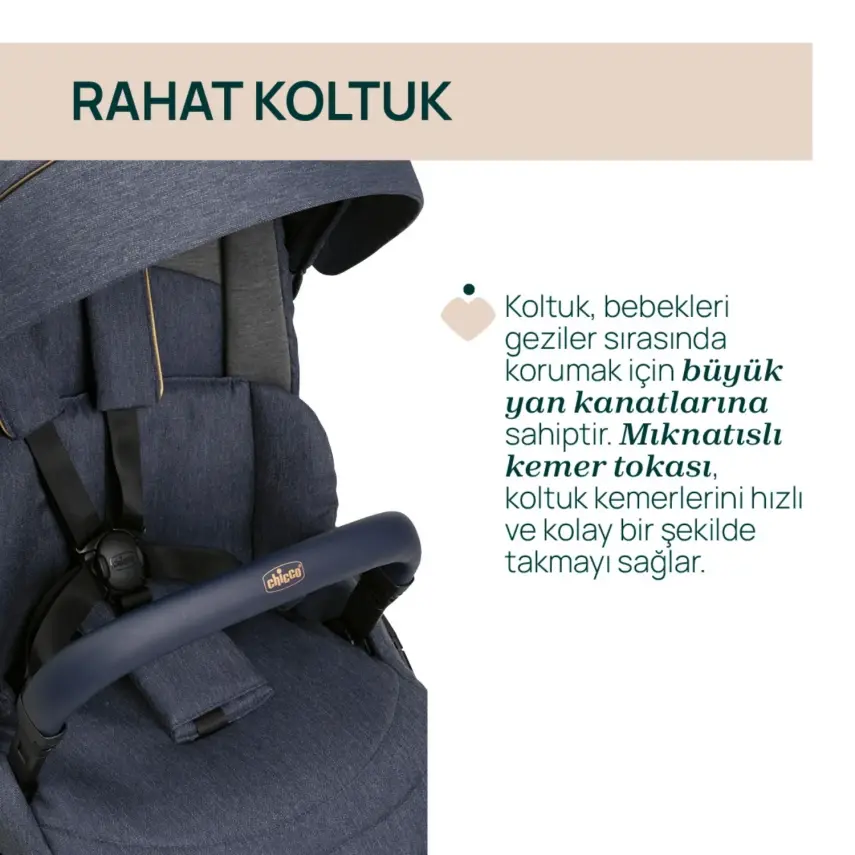 Chicco One4Ever Lounge Çift Yönlü Kolay Katlanabilen Kabin Bebek Arabası Denim Shine - 2