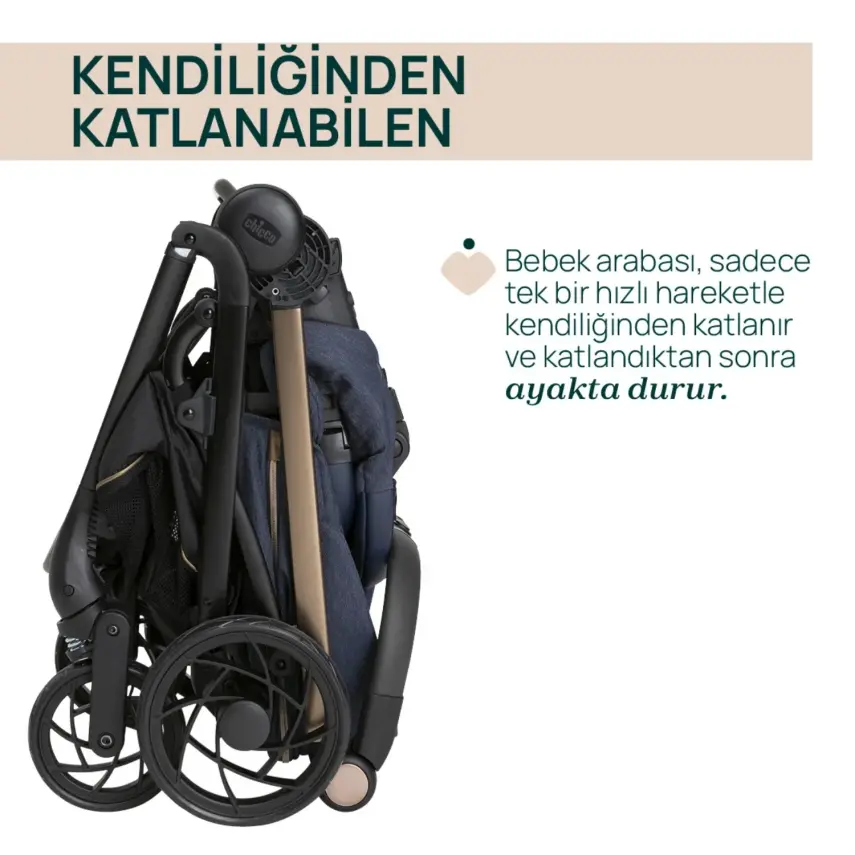 Chicco One4Ever Lounge Çift Yönlü Kolay Katlanabilen Kabin Bebek Arabası Denim Shine - 5