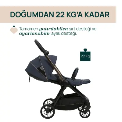 Chicco One4Ever Lounge Çift Yönlü Kolay Katlanabilen Kabin Bebek Arabası Denim Shine - 4