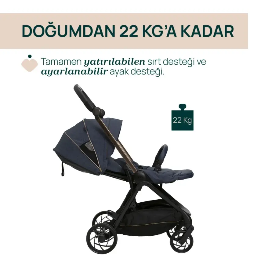 Chicco One4Ever Lounge Çift Yönlü Kolay Katlanabilen Kabin Bebek Arabası Denim Shine - 4