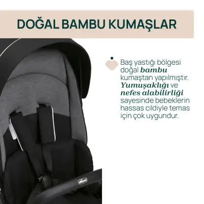 Chicco One4Ever Lounge Çift Yönlü Kolay Katlanabilen Travel Sistem-Seyahat Sistem Bebek Arabası Black Beauty - 9