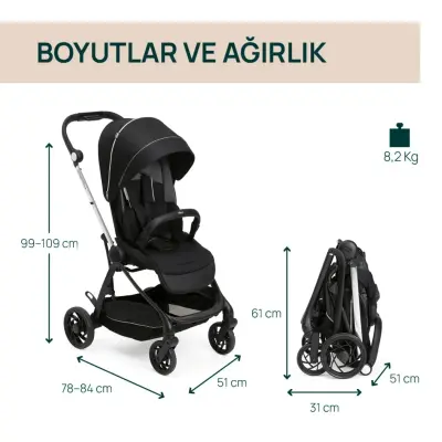 Chicco One4Ever Lounge Çift Yönlü Kolay Katlanabilen Travel Sistem-Seyahat Sistem Bebek Arabası Black Beauty - 4