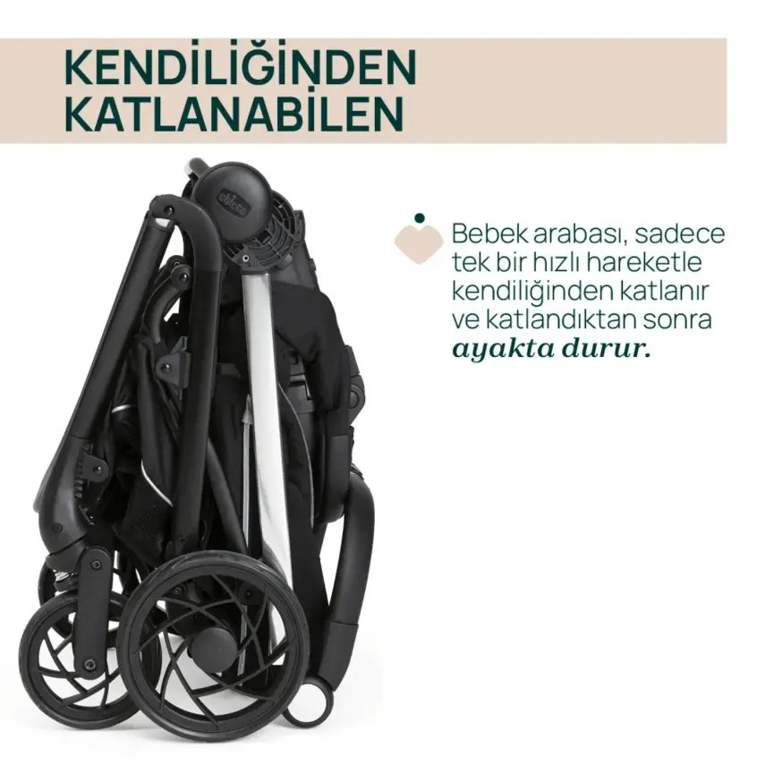 Chicco One4Ever Lounge Çift Yönlü Kolay Katlanabilen Travel Sistem-Seyahat Sistem Bebek Arabası Black Beauty - 10