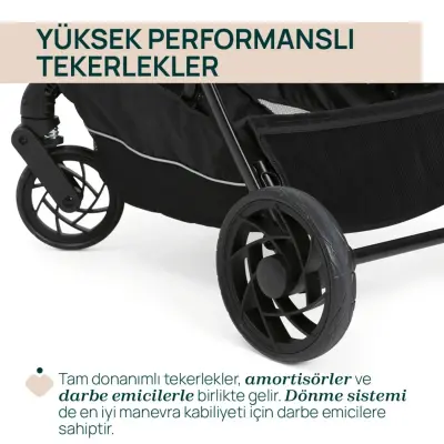 Chicco One4Ever Lounge Çift Yönlü Kolay Katlanabilen Travel Sistem-Seyahat Sistem Bebek Arabası Black Beauty - 12