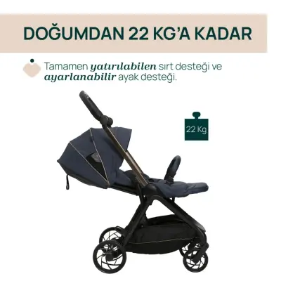 Chicco One4Ever Lounge Çift Yönlü Kolay Katlanabilen Travel Sistem-Seyahat Sistem Bebek Arabası Denim Shine - 9