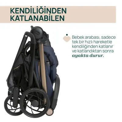 Chicco One4Ever Lounge Çift Yönlü Kolay Katlanabilen Travel Sistem-Seyahat Sistem Bebek Arabası Denim Shine - 10