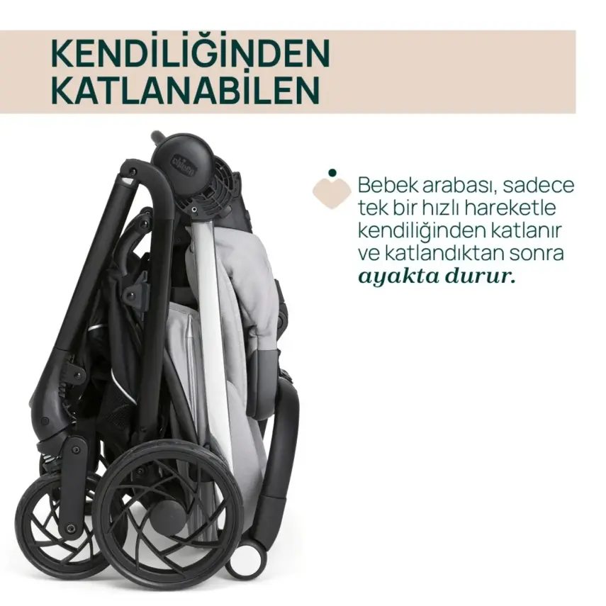 Chicco One4Ever Lounge Çift Yönlü Kolay Katlanabilen Travel Sistem-Seyahat Sistem Bebek Arabası Sparkle Grey - 3