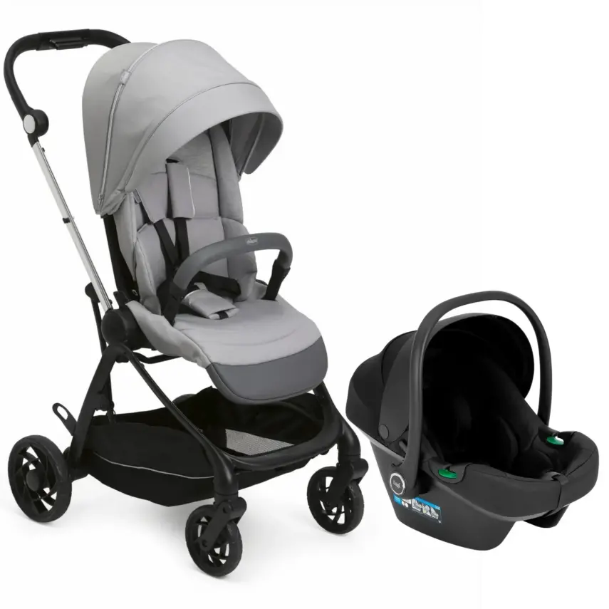 Chicco One4Ever Lounge Çift Yönlü Kolay Katlanabilen Travel Sistem-Seyahat Sistem Bebek Arabası Sparkle Grey - 1