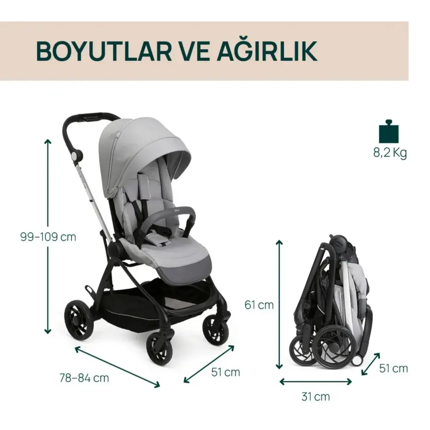 Chicco One4Ever Lounge Çift Yönlü Kolay Katlanabilen Travel Sistem-Seyahat Sistem Bebek Arabası Sparkle Grey - 6