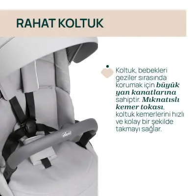 Chicco One4Ever Lounge Çift Yönlü Kolay Katlanabilen Travel Sistem-Seyahat Sistem Bebek Arabası Sparkle Grey - 8