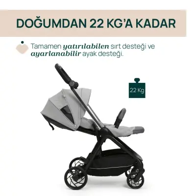 Chicco One4Ever Lounge Çift Yönlü Kolay Katlanabilen Travel Sistem-Seyahat Sistem Bebek Arabası Sparkle Grey - 9
