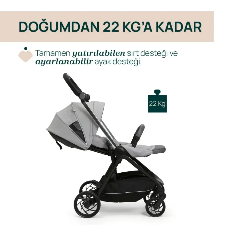Chicco One4Ever Lounge Çift Yönlü Kolay Katlanabilen Travel Sistem-Seyahat Sistem Bebek Arabası Sparkle Grey - 9