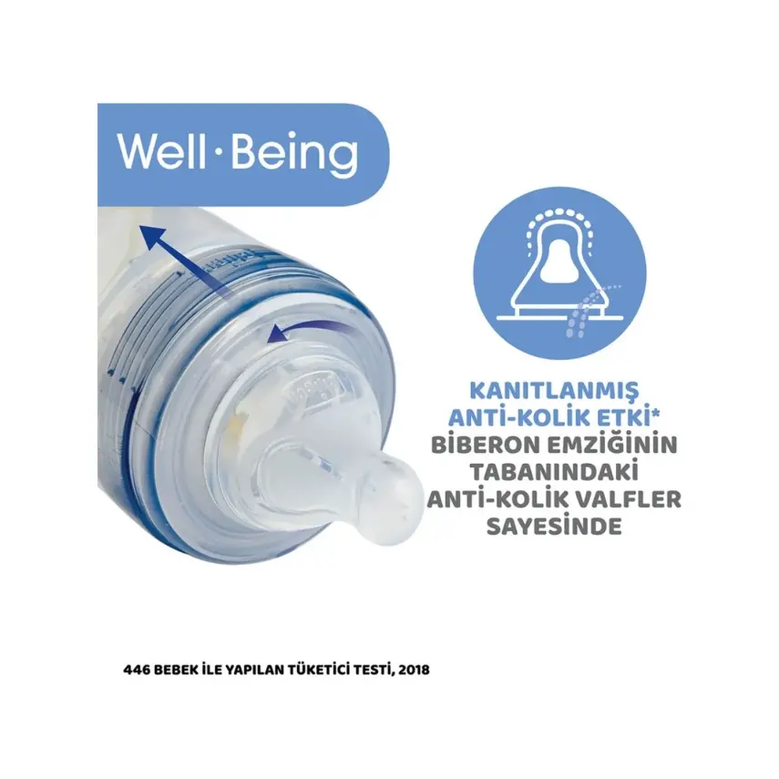 Chicco Well Being Silikon Emzikli Cam Biberon 240 ml 0+ Ay Unisex - 9