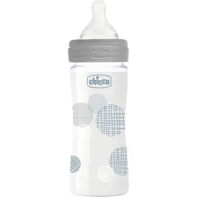 Chicco Well Being Silikon Emzikli Cam Biberon 240 ml 0+ Ay Unisex