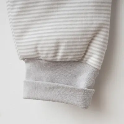 Ciccim Baby Fermuarlı Uzun Kollu Kışlık Bebek Çocuk  Uyku Tulumu Çizgili Gri 2,5 Tog - 5