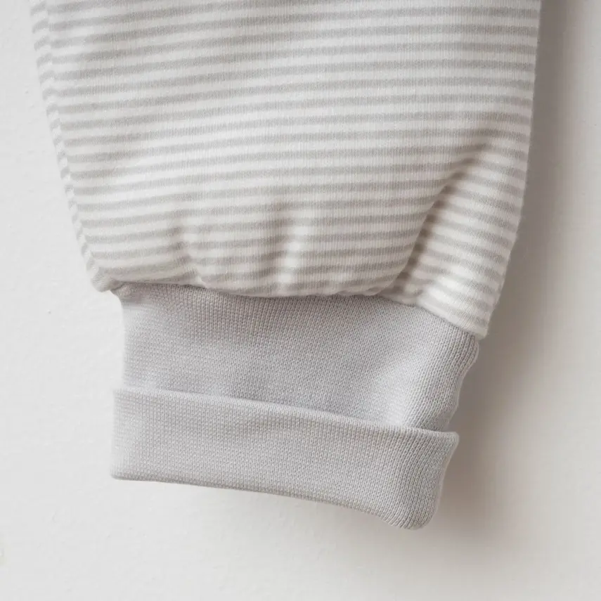 Ciccim Baby Fermuarlı Uzun Kollu Kışlık Bebek Çocuk  Uyku Tulumu Çizgili Gri 2,5 Tog - 5