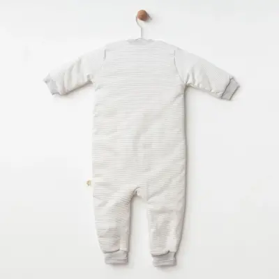 Ciccim Baby Fermuarlı Uzun Kollu Kışlık Bebek Çocuk  Uyku Tulumu Çizgili Gri 2,5 Tog - 2