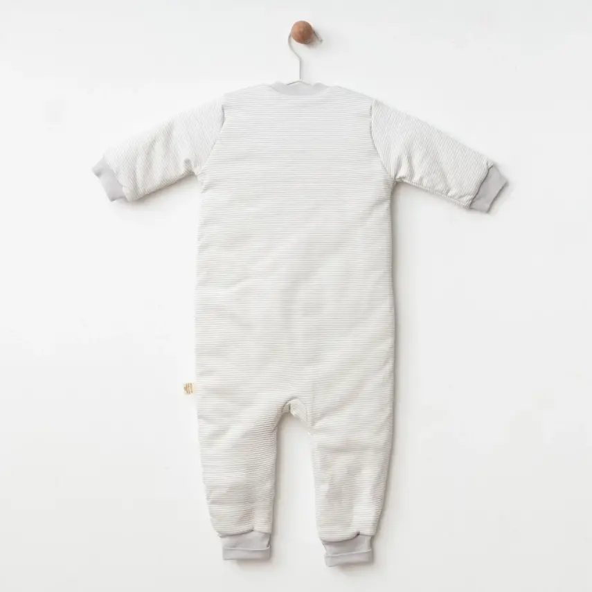 Ciccim Baby Fermuarlı Uzun Kollu Kışlık Bebek Çocuk  Uyku Tulumu Çizgili Gri 2,5 Tog - 2