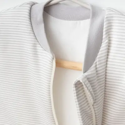 Ciccim Baby Fermuarlı Uzun Kollu Kışlık Bebek Çocuk  Uyku Tulumu Çizgili Gri 2,5 Tog - 3