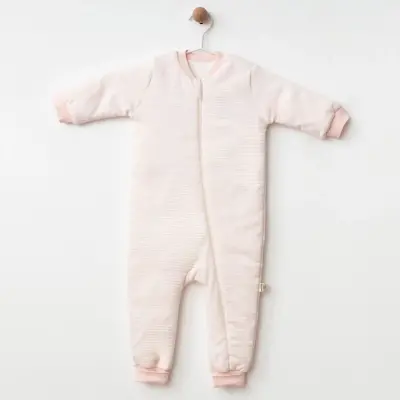 Ciccim Baby Fermuarlı Uzun Kollu Kışlık Bebek Çocuk  Uyku Tulumu Çizgili Pembe 2,5 Tog - 11
