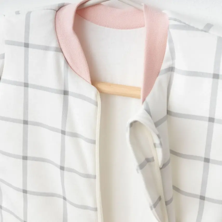 Ciccim Baby Fermuarlı Uzun Kollu Kışlık Bebek Çocuk Uyku Tulumu Ekose Gri 2,5 Tog - 6