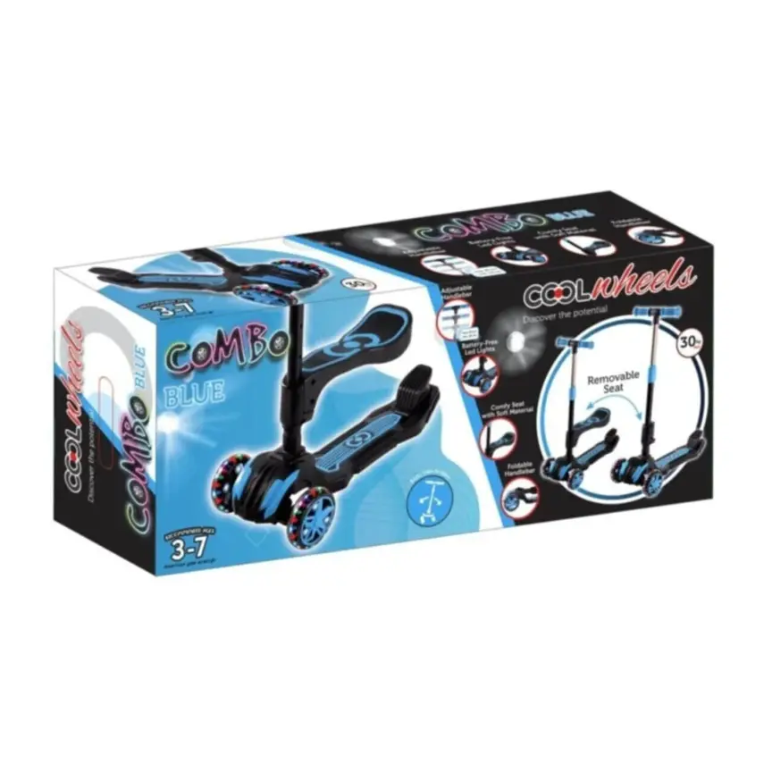 Cool Wheels Combo Oturaklı Scooter Mavi - 5