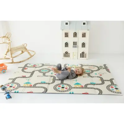 Coolmats Araba Yarışı Katlanabilir Oyun Matı 200x130x1 cm - 2