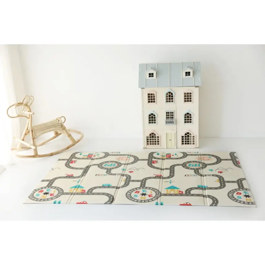 Coolmats Araba Yarışı Katlanabilir Oyun Matı 200x130x1 cm - 1