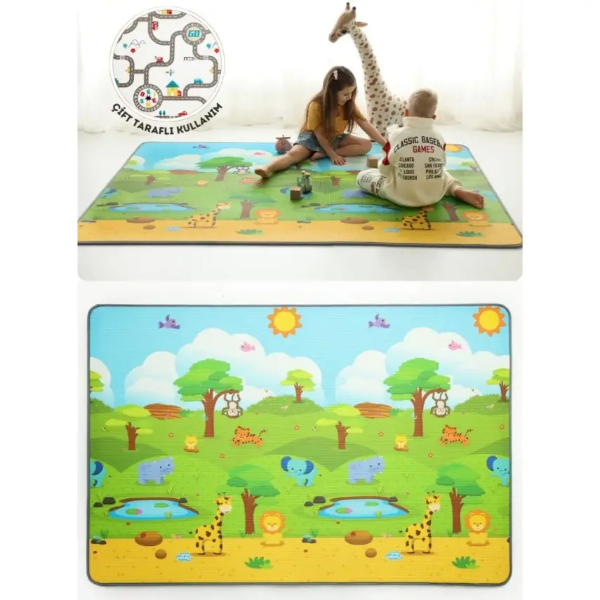 Coolmats Çift Taraflı Su Geçirmez Yalıtımlı Oyun Matı 140x200x1 - 13