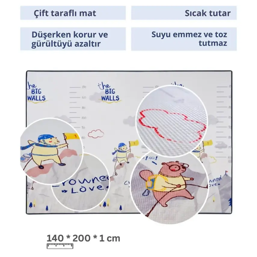 Coolmats Sevimli Kotik-Tırmanışçı Dostlar Oyun Halısı 140x200x1 - 9
