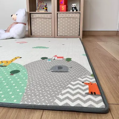 Coolmats Yeşil Parkur-Bulutlar ve Dağlar Oyun Halısı 140x200 - 8