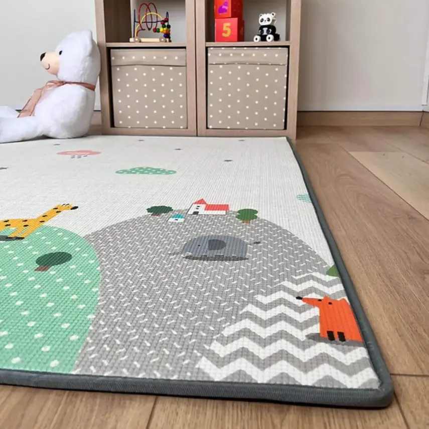 Coolmats Yeşil Parkur-Bulutlar ve Dağlar Oyun Halısı 140x200 - 8