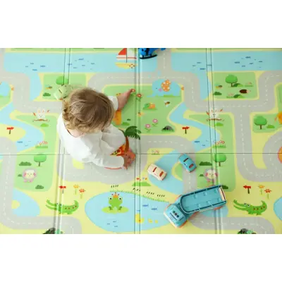 Coolmats Yeşil Parkur Katlanabilir Oyun Matı 200x130x1 cm  - 3