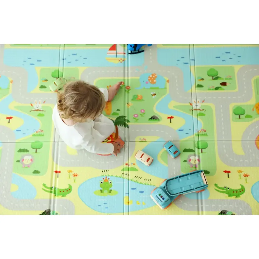 Coolmats Yeşil Parkur Katlanabilir Oyun Matı 200x130x1 cm  - 3