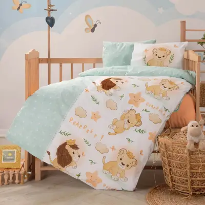 Cottonbox Bebek Nevresim Takımı Aslan Mint