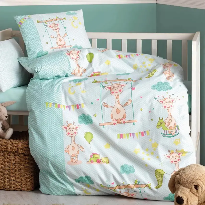 Cottonbox Bebek Nevresim Takımı Zürafa Yeşil - 1