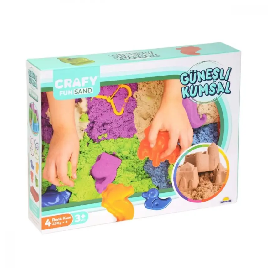Crafy Oyun Kumu Güneşli Kumsal 1000 Gr Renkli 13 Parça - 1