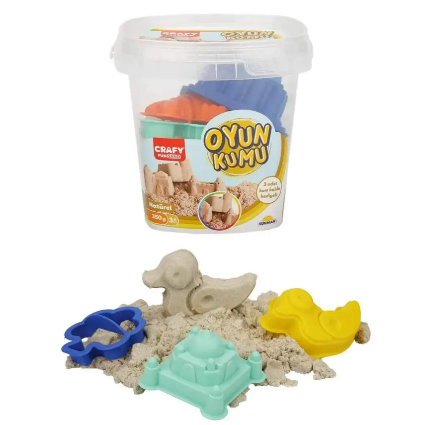 Crafy Oyun Kumu Seti Naturel 350 g - 1
