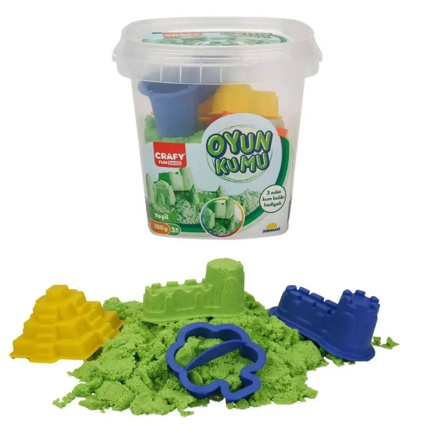 Crafy Oyun Kumu Seti Yeşil 350 gr - 1