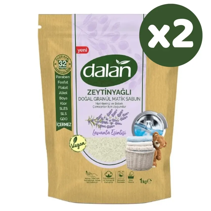 Dalan Doğal Granül Sabun Zeytinyağlı Lavanta Esintisi 1000 gr x 2 Adet - 2