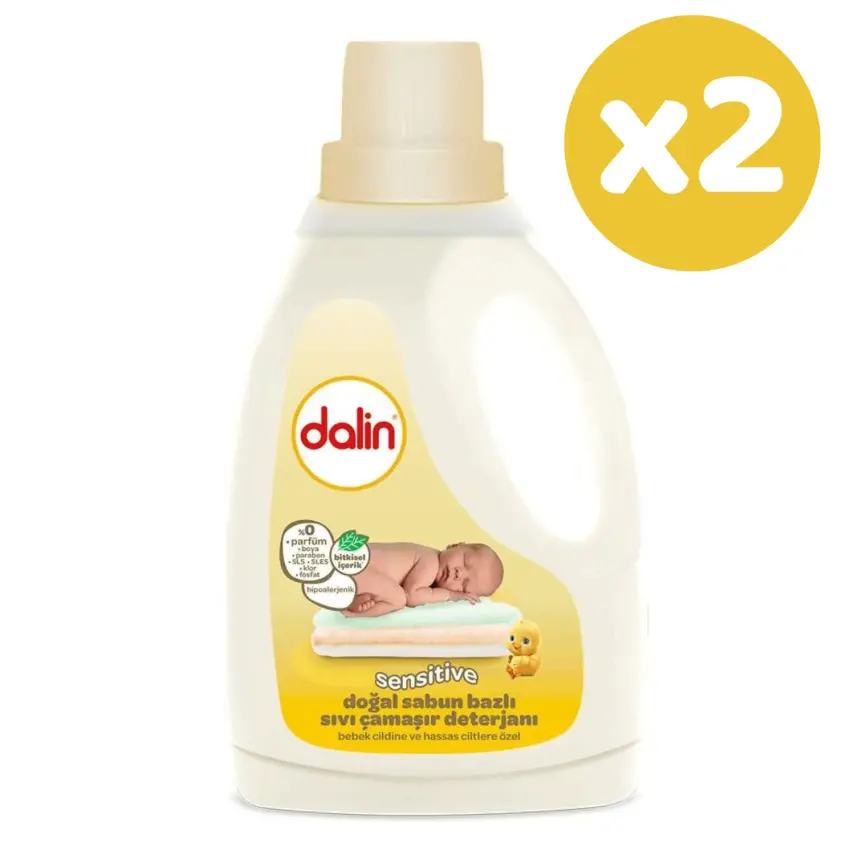 Dalin Doğal Sabun Bazlı Sıvı Bebek Çamaşır Deterjanı 1500 ml x 2 Adet - 4