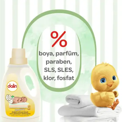 Dalin Doğal Sabun Bazlı Sıvı Bebek Çamaşır Deterjanı 1500 ml x 3 Adet - 6