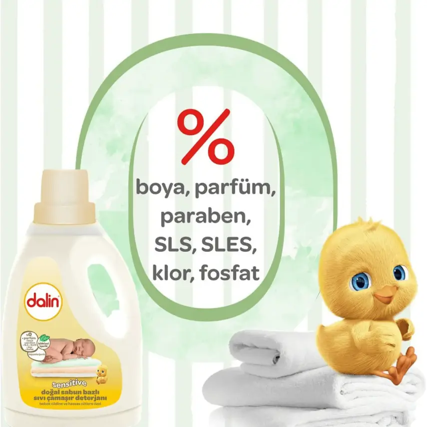 Dalin Doğal Sabun Bazlı Sıvı Bebek Çamaşır Deterjanı 1500 ml x 3 Adet - 6
