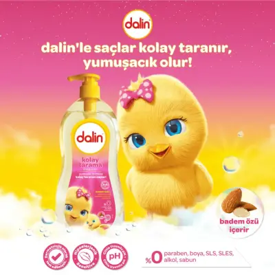 Dalin Kolay Tarama Bebek Şampuanı Badem 700 ml x 3 Adet - 3