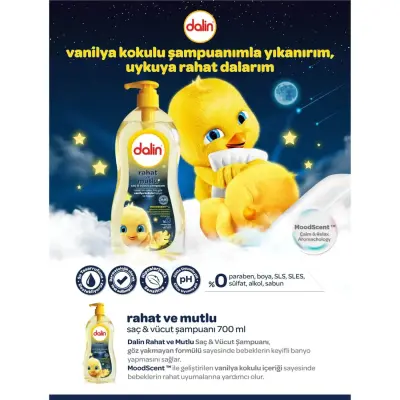 Dalin Rahat & Mutlu Saç ve Vücut Bebek Şampuanı 700 ml - 14