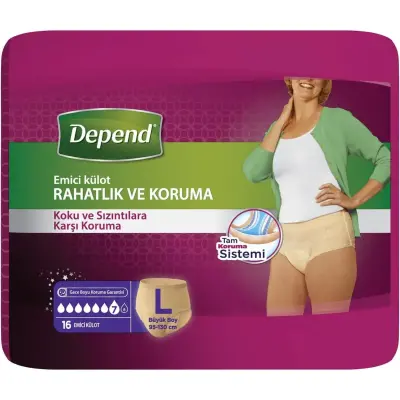 Depend Emici Külot Eko Paket Büyük Boy Kadın 16'lı