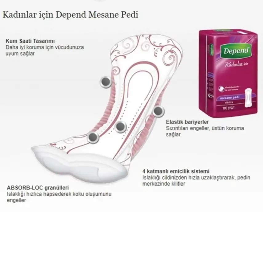 Depend Kadın Mesane Pedi 12'li Normal - 4